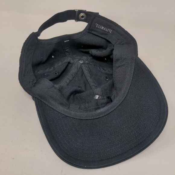 Adidas Slideback Hat Black One Size Adjustable Vented Holes 6 Panel Climalite - Picture 6 of 8